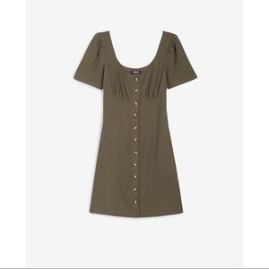 EXPRESS Button Front Scoop Neck Mini Dress
